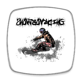 Snowboarding - Viereckiger Kühlschrankmagnet - Weiß - Vorne