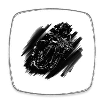 motorcycle - Square fridge magnet - white - Front