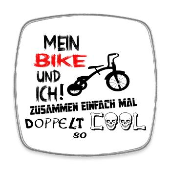 Fahrrad Radfahrer Mountainbiker - Viereckiger Kühlschrankmagnet - Weiß - Vorne
