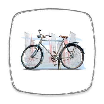 Bicycle - Magnet carré - blanc - Devant