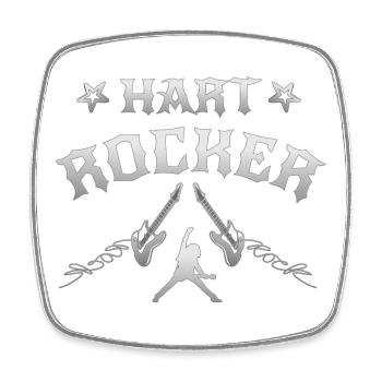 Hard rock music - Square fridge magnet - white - Front