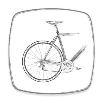 vélo de course - Magnet carré - blanc - Devant
