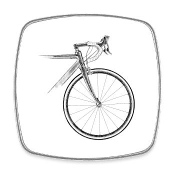 vélo de course - Magnet carré - blanc - Devant