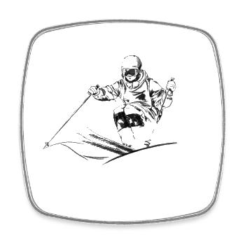 Mogul skiing - Viereckiger Kühlschrankmagnet - Weiß - Vorne