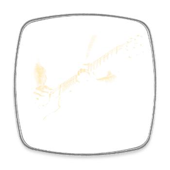 gitarre - Viereckiger Kühlschrankmagnet - Weiß - Vorne
