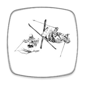 Mogul skiing - Viereckiger Kühlschrankmagnet - Weiß - Vorne