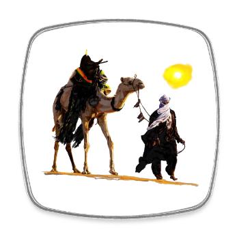 bedouin with camel - Magnet carré - blanc - Devant