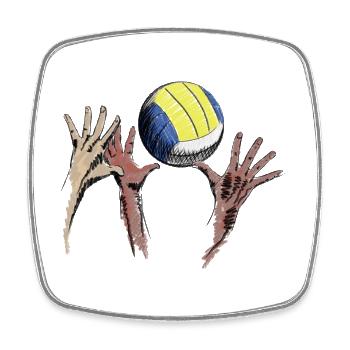 volleyball - Square fridge magnet - white - Front