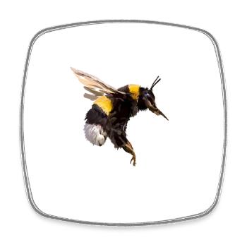 Hummel - Viereckiger Kühlschrankmagnet - Weiß - Vorne