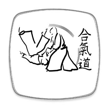 aikido - Viereckiger Kühlschrankmagnet - Weiß - Vorne