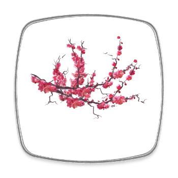 sakura - Square fridge magnet - white - Front