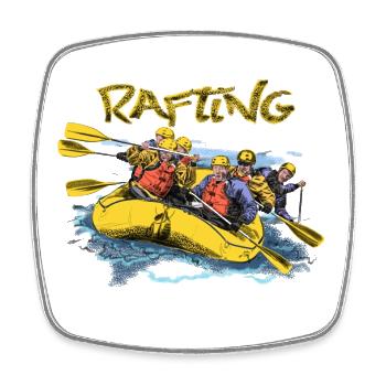 Rafting - Viereckiger Kühlschrankmagnet - Weiß - Vorne