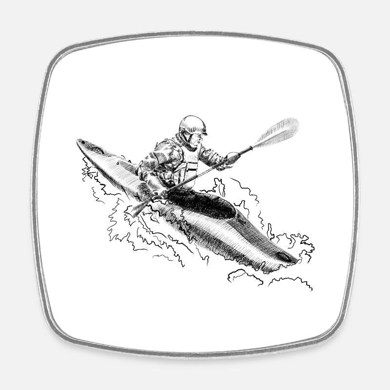 Kayak - Square fridge magnet - white