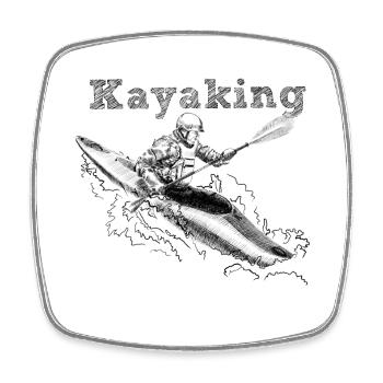 Kayak - Magnet carré - blanc - Devant