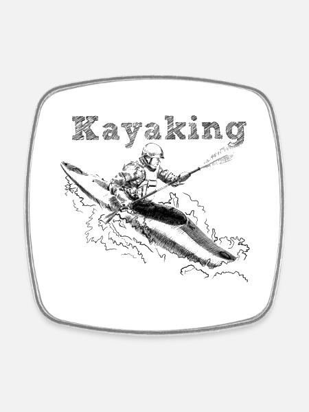 Kayak - Magnet carré - blanc