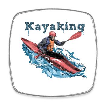Kayak - Magnet carré - blanc - Devant