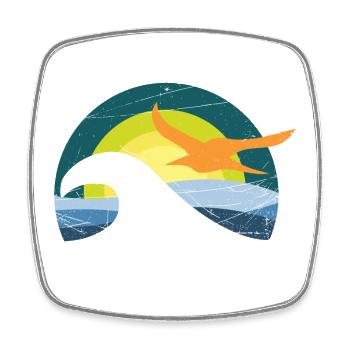 Möwe am Meer - Viereckiger Kühlschrankmagnet - Weiß - Vorne