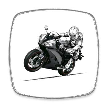 motorcycle - Magnet carré - blanc - Devant