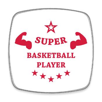 Basketball - Basket Ball - Game - Sport - Player - Square fridge magnet - white - Front