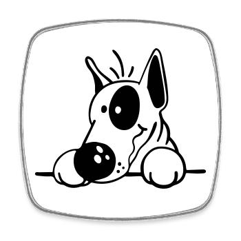 Der Bullterrier - Viereckiger Kühlschrankmagnet - Weiß - Vorne