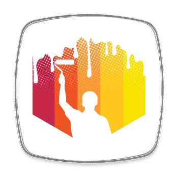 Painter - Square fridge magnet - white - Front