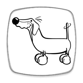 Der Dackel - Viereckiger Kühlschrankmagnet - Weiß - Vorne