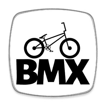 T-shirt BMX Freestyle pour enfants et riders - Magnet carré - blanc - Devant