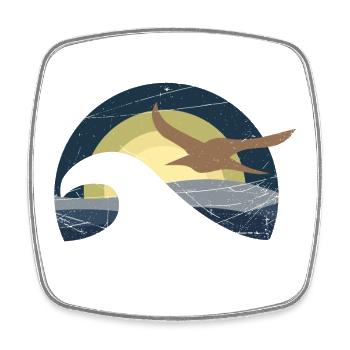 Möwe am Meer - Viereckiger Kühlschrankmagnet - Weiß - Vorne