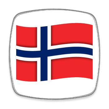 Norway - Design - Square fridge magnet - white - Front