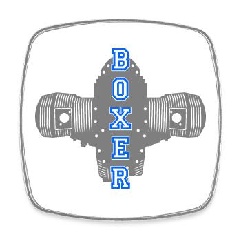 Boxer moto moto motard motard - Magnet carré - blanc - Devant