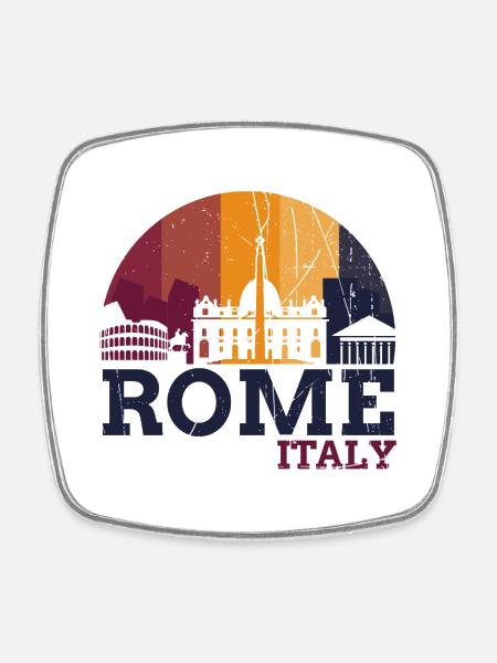 Rome - Italy - Square fridge magnet - white