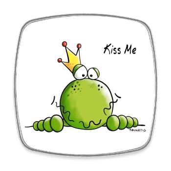 Kiss Me Grenouille - Magnet carré - blanc - Devant