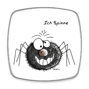 Ich Spinne - Smile - Spinnen - Schwarz - Lachen - Viereckiger Kühlschrankmagnet - Weiß - Vorne
