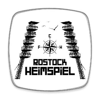 Rostock Heimspiel - Viereckiger Kühlschrankmagnet - Weiß - Vorne