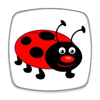 ladybug - Square fridge magnet - white - Front