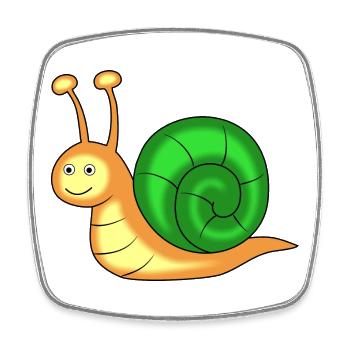 schnecke tier lustig - Viereckiger Kühlschrankmagnet - Weiß - Vorne