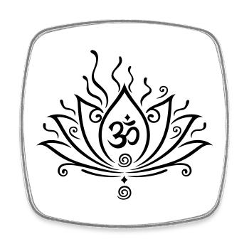 Lotus Blume Yoga Om Symbol - Viereckiger Kühlschrankmagnet - Weiß - Vorne