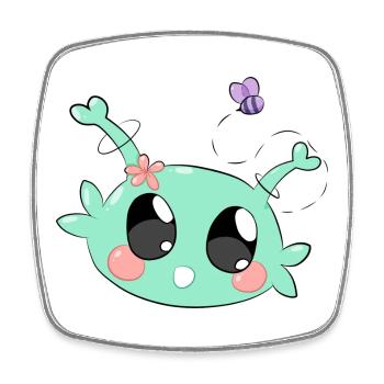 Happy Alien - Happy Alien - Square fridge magnet - white - Front