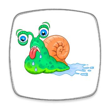Nicht hetzen, dicke Schnecke, fett, laufen, - Viereckiger Kühlschrankmagnet - Weiß - Vorne