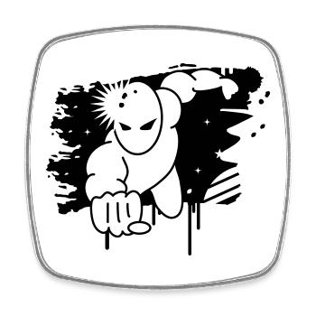 Superhero graffiti - Square fridge magnet - white - Front
