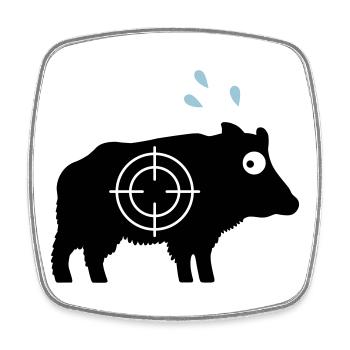 Wildschwein mit Angstschweiß und Fadenkreuz - Viereckiger Kühlschrankmagnet - Weiß - Vorne