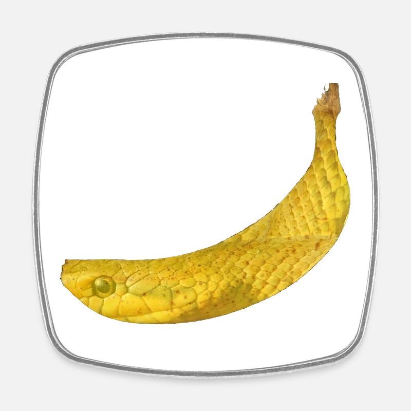 Snake banana - Square fridge magnet - white