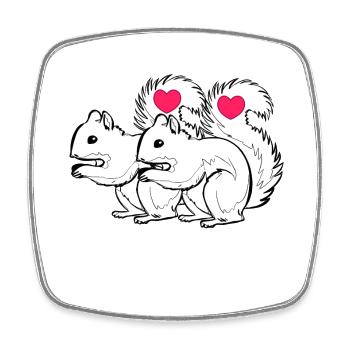 Eichhörnchen Paar Liebe Valentinstag verliebt - Viereckiger Kühlschrankmagnet - Weiß - Vorne