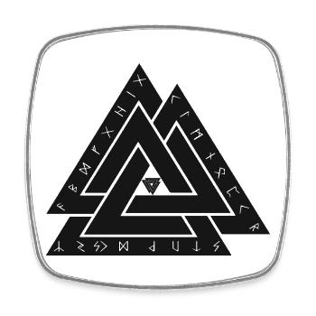 Valknut Wikinger Symbol - Viereckiger Kühlschrankmagnet - Weiß - Vorne
