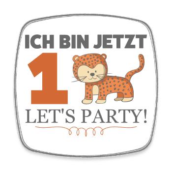 Erster Geburtstag - Viereckiger Kühlschrankmagnet - Weiß - Vorne