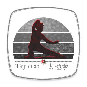 Tai Chi Kämpferin - Trainings Outfit Geschenk - Viereckiger Kühlschrankmagnet - Weiß - Vorne