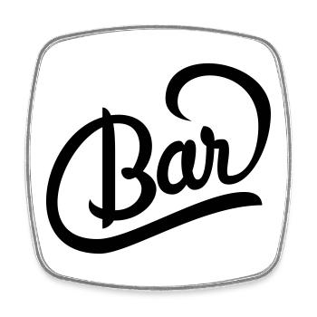 Great logo for a bar's drinks menu - Square fridge magnet - white - Front