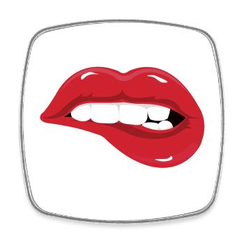 lippen - Viereckiger Kühlschrankmagnet - Weiß - Vorne