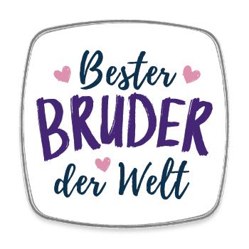 Bester Bruder der Welt - Bruder des Jahres - Viereckiger Kühlschrankmagnet - Weiß - Vorne