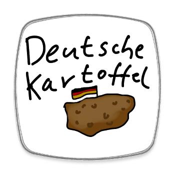 Deutsche Kartoffel  - Viereckiger Kühlschrankmagnet - Weiß - Vorne